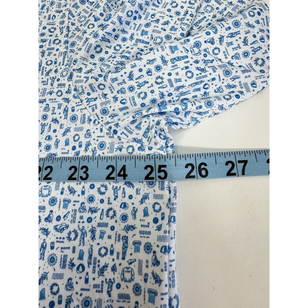 NWT Peter Millar "Toga Party" White Blue Jersey Golf Polo Shirt Men's XL $115 - Picture 9 of 10